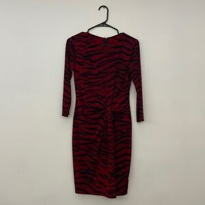 Red and Black Animal Print Dress